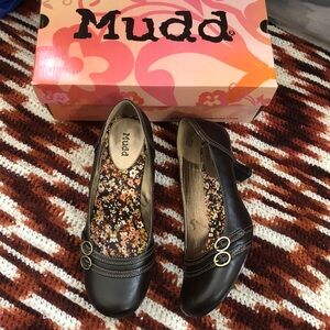 Y2K Mudd Brown Whimsygoth schoolgirl leather heels pumps buckles preppy bratz